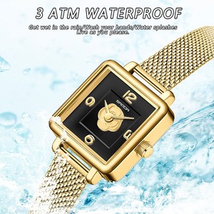 Reloj de Pulsera Sanda 1131 para Mujer, Diseño Cuadrado, Movimiento de Cuarzo, Resistente al Agua, Estilo Minimalista y de Lujo Ligero - Product Image 5