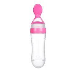 Nouvel arrivage Cuillère d'alimentation en silicone 2 en 1 sans BPA <span class=keywords><strong>pour</strong></span> enfants Biberon de céréales à riz <span class=keywords><strong>pour</strong></span> bébé Biberon de fruits avec cuillère - Product Image 3