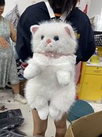 Nouvelle Peluche Chat Réaliste Qui Moaie, Sac de Transport Chat Ragdoll, Poupée en Peluche Réconfortante, Cadeau pour Toutes Occasions, Sac de Transport Animal en Peluche