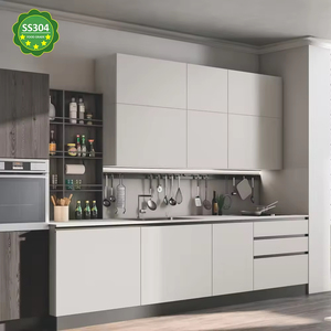 Buffet personnalisé sans formaldéhyde Armoire de <span class=keywords><strong>cuisine</strong></span> de restaurant Armoires encastrées en acier inoxydable Résistance aux chocs Centre commercial Salle à manger - Product Image 1