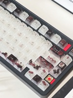 Red Black OEM Dark-aesthetic Keycaps Translucent Matte UV-printed for Custom Mechanical Keyboardsblack Red Keycap Set Made
