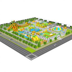 Parc aquatique gonflable commercial en plein air, piscine en PVC, ignifuge, certifié CE - Product Image 1