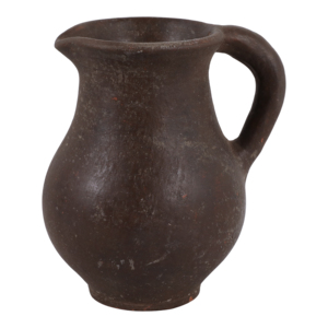 Vaso in terracotta rustico con manico curvo per decorazioni per la casa e il soggiorno - Product Image 1