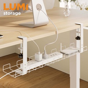 CC11-14-2 Bandeja Metálica para Organización de Cables Bajo Escritorio, con Abrazadera de Montaje, Cesta de Malla para Almacenamiento en Oficina y Hogar - Product Image 1