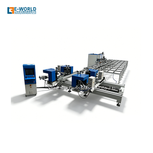 Ligne de production de cadres de fenêtres en PVC/UPVC E-WORLD avec machine de soudage CNC et machine de nettoyage des coins, haute précision, contrôle PLC 380V - Product Image 1
