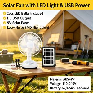 Air Cooling <b>Solar</b> Summer Cooling Fan Powered Table Fan <b>Solar</b> <b>Panel</b> Fan - Product Image 4