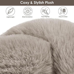 Kadınlar için kadın rahat kabarık yatak odası terlikleri peluş burnu açık ev <span class=keywords><strong>Chic</strong></span> hediye terlik bulanık çapraz bant terlik - Product Image 4