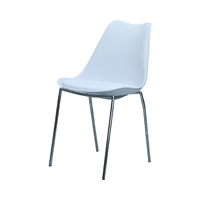 Chaises empilables en plastique avec structure en acier, chaises de salle à manger en plastique