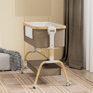 Culla Multifunzionale Moderna e Lussuosa per Neonati, <span class=keywords><strong>Lettino</strong></span> <span class=keywords><strong>Portatile</strong></span> da Comodino, Culla in Metallo per Soggiorno, Hotel, Ospedale - Product Image 4