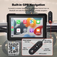 Nouvel écran tactile de moto de 6,25 pouces, enregistreur vidéo, navigation GPS, 2 caméras, CarPlay sans fil, Android Dashcam