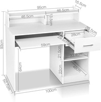 Bureau en bois modèle 4 pour salon et chambre, table d'ordinateur multifonctionnelle pour étudiant