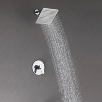 Ensemble de douche de luxe noir pour salle de bain, avec mitigeur et pommeau de douche pluie complet