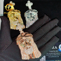 Liontin Yesus Solid Moissanite Baru, Perhiasan Iced Out, Perhiasan Rapper, Liontin Yesus Custom Moissanite
