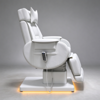 Fauteuil de beauté professionnel de luxe en cuir PU blanc électrique, réglable en hauteur, inclinable, pour soins du visage et manucure, idéal pour salon de beauté