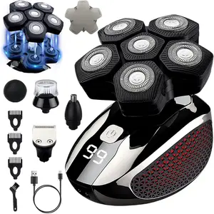 OEM-Logo 5 in 1 Men Groom ing Kit mit Fall schnelle Rasur für Glatze nass trocken verwenden LM180 Magnetische Anziehung kraft Haar rasierer