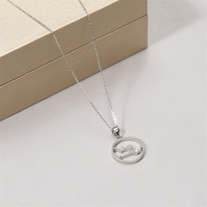 Collar con Colgante del Signo Zodiacal Tauro en Plata de Ley S925 con Circonia, Cadena Redonda para Clavícula, Estilo Coreano, Joyería de Moda, Regalo - Product Image 3