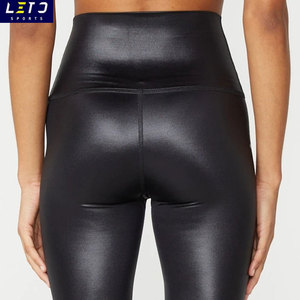 Shiny Active Wear <strong>Wet</strong> <strong>Look</strong> Fabric Liquid High Waist Yoga Pants Butt Lift <strong>Leggings</strong> - Product Image 6