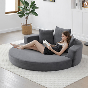 Sofá de Dos Plazas Minimalista con Brazos Curvos, Tapizado en Corduroy Texturizado, Combinable para Espacios Pequeños y Casas de Huéspedes - Product Image 5