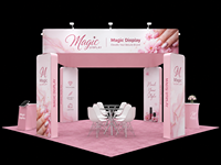 Stand d'exposition pliable en aluminium 20x20 pieds, stand de salon professionnel personnalisé en tissu tendu avec affichage suspendu