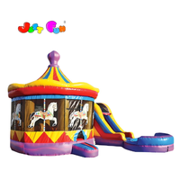 Château plein d'entrain sautant gonflable combiné de carrousel de la meilleure qualité 5 en 1 avec la glissière à vendre