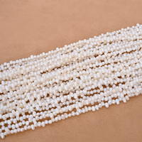 Perles de culture d'eau douce naturelles blanches AA de 4-5 mm, forme riz, trou décentré, perles lâches pour la fabrication de colliers et bracelets DIY