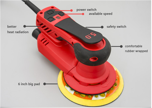 Fabricación de <span class=keywords><strong>LIJADORA</strong></span> ORBITAL de velocidad variable portátil 400W 150mm de velocidad variable <span class=keywords><strong>para</strong></span> coche de madera - Product Image 4