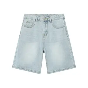 Hot Summer High Quality Baggi Jeans Men Fit Baggy Jeans Short Dark Denim Shorts With Pocket For Men