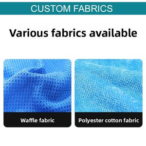 Serviette de sport gaufrée à logo personnalisé brodé, couleur unie, avec boucle auto-agrippante et bande décorative, pour football, golf, gym, séchage rapide - Product Image 5