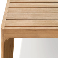 Ensemble de table et chaises de bar de luxe en teck résistant aux intempéries, avec tabourets de comptoir en rotin PE, pour hôtel, piscine, villa, cour.
