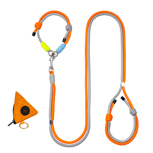 Correa reflectante de nailon para perros con mango acolchado, estilo sencillo para perros pequeños, color gris azulado - Product Image 4