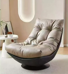 Sillón Moderno Tipo Huevo, Giratorio, de Cuero PU, para Sala de Estar, con Respaldo Acolchado, Asiento Reclinable, Decoración para el Hogar - Product Image 1