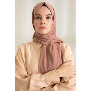 Medina <b>Silk</b> <b>Shawl</b> Coffee With Milk Long Women's Scarf Elegant Headwear - Product Image 4