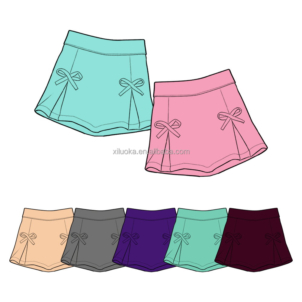 Girls Sweet Sporty Yoga Set Sleeveless Cropped Top Bow Detail Skirt Built-in Shorts Active Sports