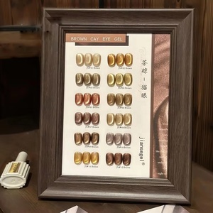 Meilad Color Series 12-Color Tea Brown Cat Eye Set Délicat UV Gel <span class=keywords><strong>Nail</strong></span> <span class=keywords><strong>Art</strong></span> pour <span class=keywords><strong>Automne</strong></span> Hiver Populaire Nouvelle Couleur pour Perles Douces - Product Image 3