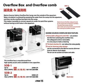 Caja de agua para acuario, caja de desbordamiento de sifón, accesorios esenciales para acuario, fuentes marinas SOB-1 SOB-2, color negro/rojo - Product Image 6