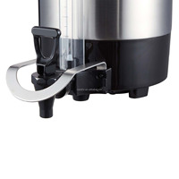 Dispenser kopi Stainless Steel 1/1, 5/2 galon Server air panas dan segar dengan pengukur air