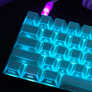 Side-Lit Mechanical Keycaps with Opaque Top Surface Edge-Glowing Perimeter PBT Keycap Set Cool White Backlit Keycaps - Product Image 4