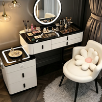 Coiffeuse de chambre en bois de style nordique, moderne et minimaliste, multifonctionnelle tout-en-un, avec chargeur sans fil