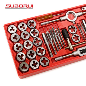 SUBORUI Fabricant professionnel OEM ODM, jeu de tarauds et filières métriques et <span class=keywords><strong>NPT</strong></span> de 40 pièces, kit d'outils de filetage pour la réparation des métaux avec étui - Product Image 2