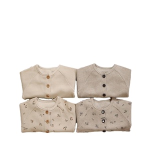 Pyjamas style coréen pour enfant, ensemble 2 pièces, pour bébés, garçons et filles, manches longues, boutons gaufrés, motifs floraux, maison, nouvelle collection - Product Image 1