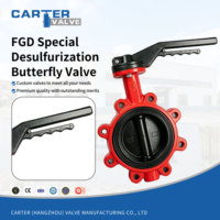 Vanne papillon de désulfuration FGD en fonte ductile 2205 Duplex avec bride RF, commande pneumatique/manuelle, gaz Exd IP65, revêtement caoutchouc, sur mesure