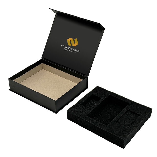 Custom Logo Size Folding Magnetic Lid Gift Box With Foam Insert Recyclable Cardboard Paper Box Package for Electronic Products