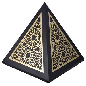 Zarif ahşap piramit tasarım takı saklama kutusu ile özel arapça tarzı Metal oyma Sticker dekor 2-Drawer büyük organizatör - Product Image 3