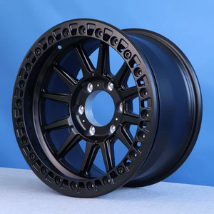 Jantes en alliage forgé Beadlock noires de 17 et 18 pouces pour tout-terrain, 6x139.7 5x127, robustes, pour modification de voitures tout-terrain 4x4, SUV et camions - Product Image 3
