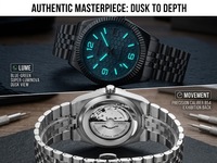 Montre automatique de sport de luxe pour homme OEM, cristal saphir, cadran 40 mm, lunette hybride en céramique, noir et blanc, analogique, Miyota, résistante à l'eau