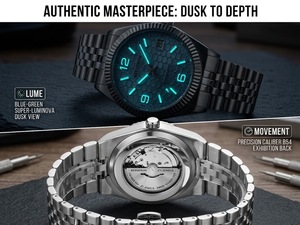 OEM Luxury Men's Sport <b>Automatic</b> Watch Sapphire Crystal 40mm Dial Hybrid Ceramic Bezel Black White Analog Miyota Water Resistant - Product Image 4