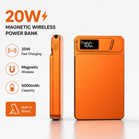 Nuevos Productos 2026: Batería Externa Magnética Inalámbrica Ultrafina con Pantalla a Color Inteligente, Carga Rápida PD de 20W, 5000 mAh, con Soporte