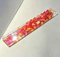 Support de Mahjong Transparent Multicolore Premium en Acrylique de 5 mm d'Épaisseur, Organisateur de Cartes, Poussoir, Lot de 4 avec Design Élégant