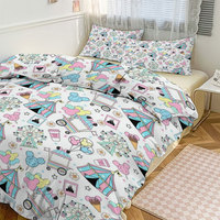 Parure de lit personnalisée la plus vendue, motif dessin animé anime, drap, couette, housse de couette et taies d'oreiller Kawaii pour fille