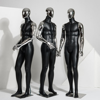Mannequin masculin en plastique avec tête chromée dorée et bras réglables, corps musclé, taille plus, pour magasin de vêtements